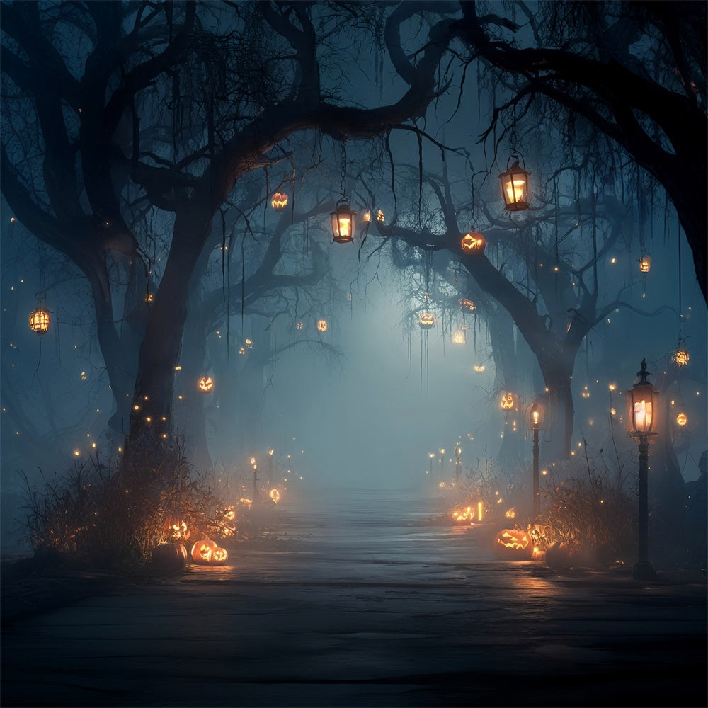 Spooky Halloween Backdrop Dim Forest Lights Halloween Foto Hintergrund MRR8-34