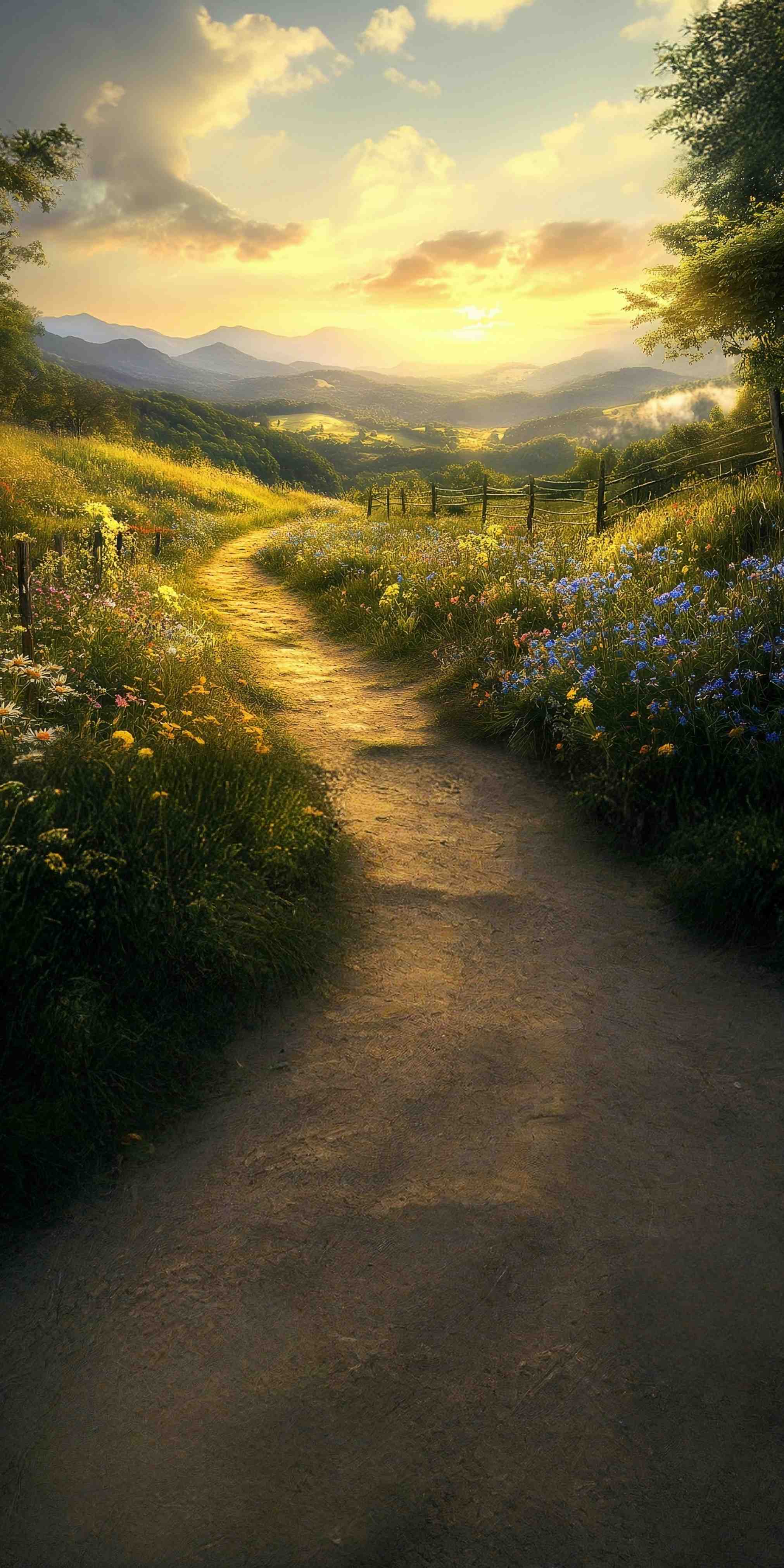 HerbstFotohintergrund Golden Wildflower Sunset Trail Sweep Backdrop MRR8-75