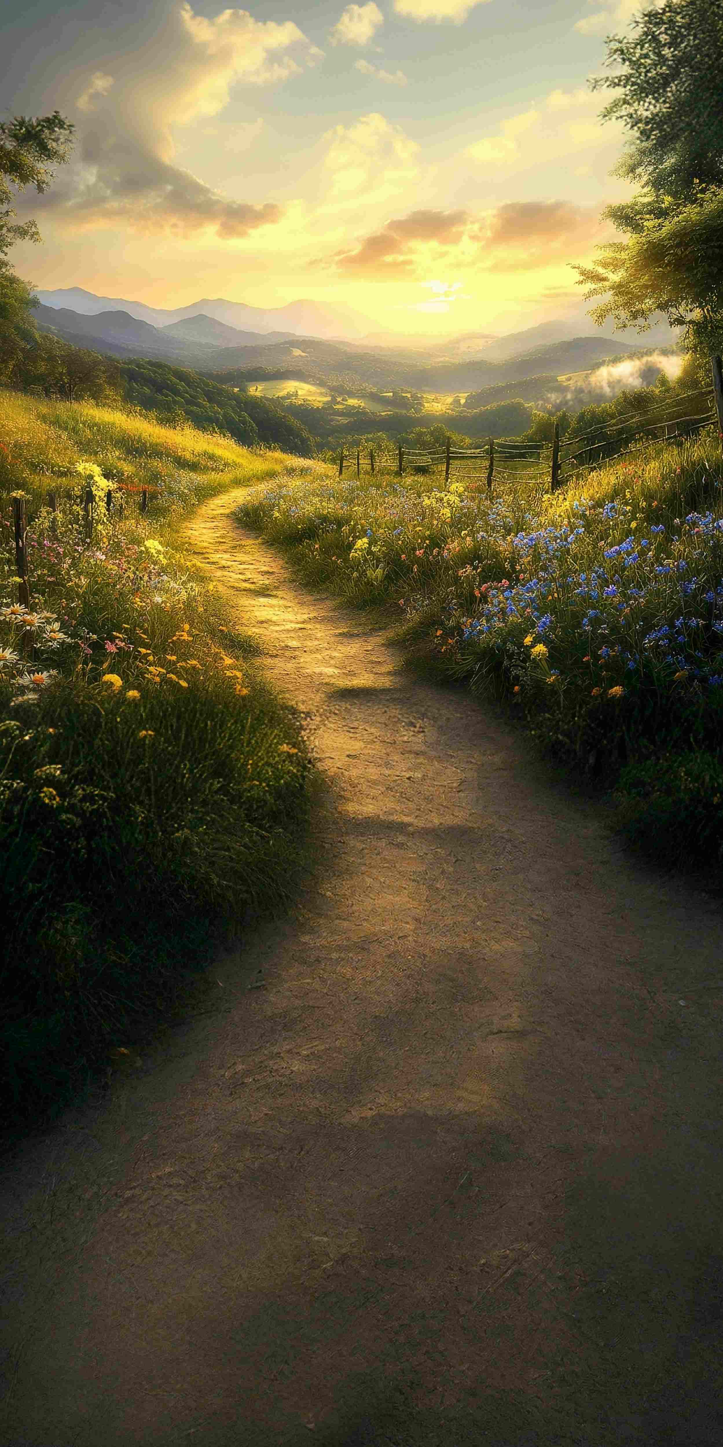HerbstFotohintergrund Golden Wildflower Sunset Trail Sweep Backdrop MRR8-75