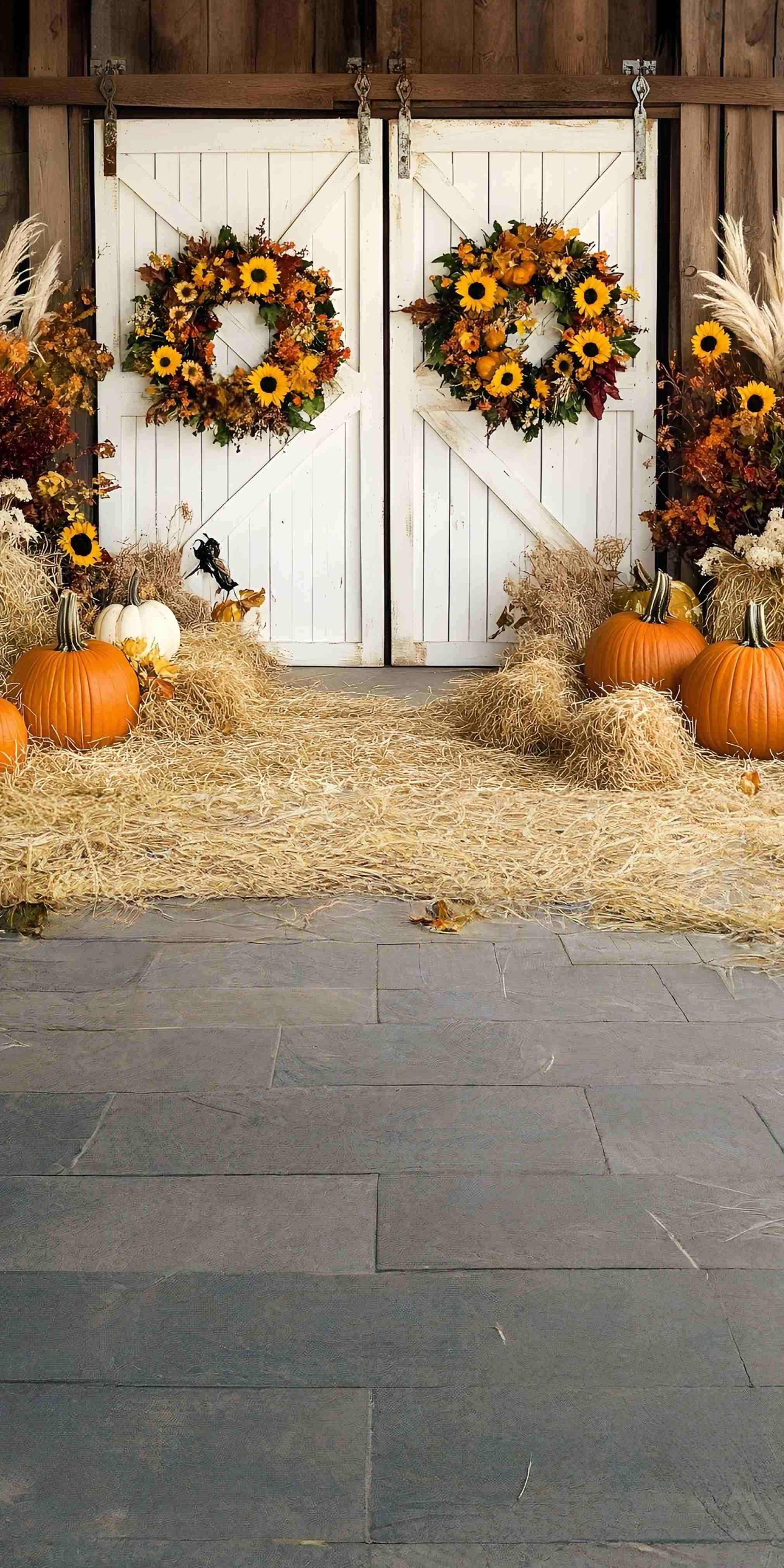 Western-Fotohintergrund Erntekranz Scheunentür Floral Sweep Backdrop MRR8-80