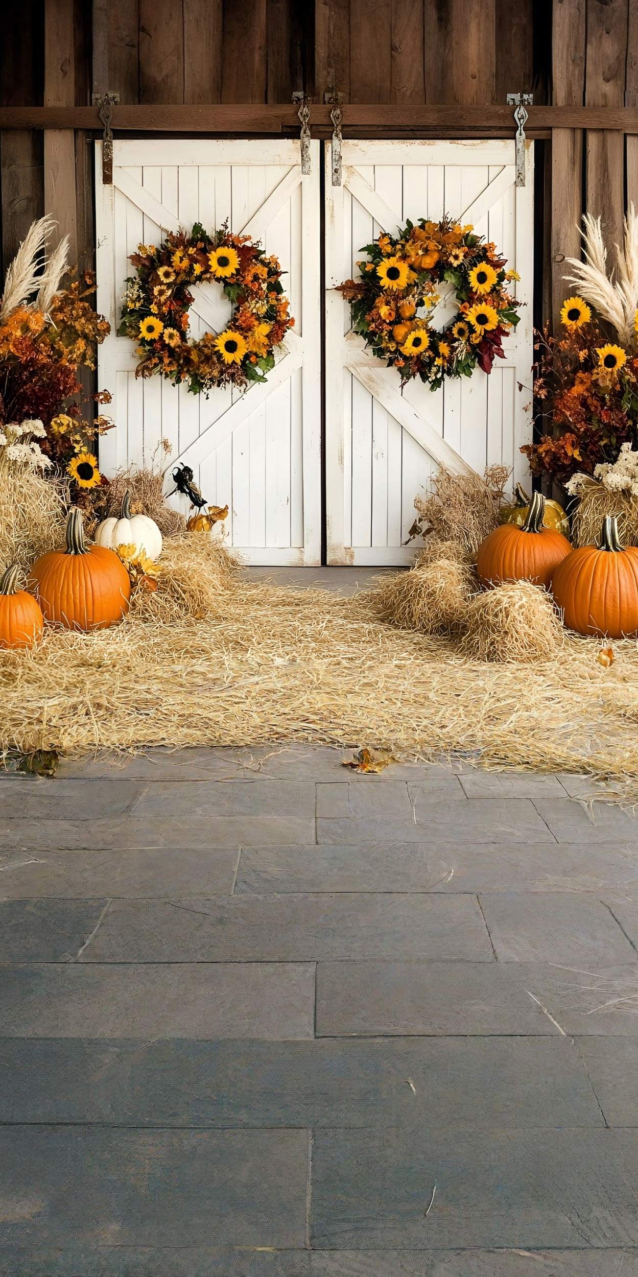 Western-Fotohintergrund Erntekranz Scheunentür Floral Sweep Backdrop MRR8-80