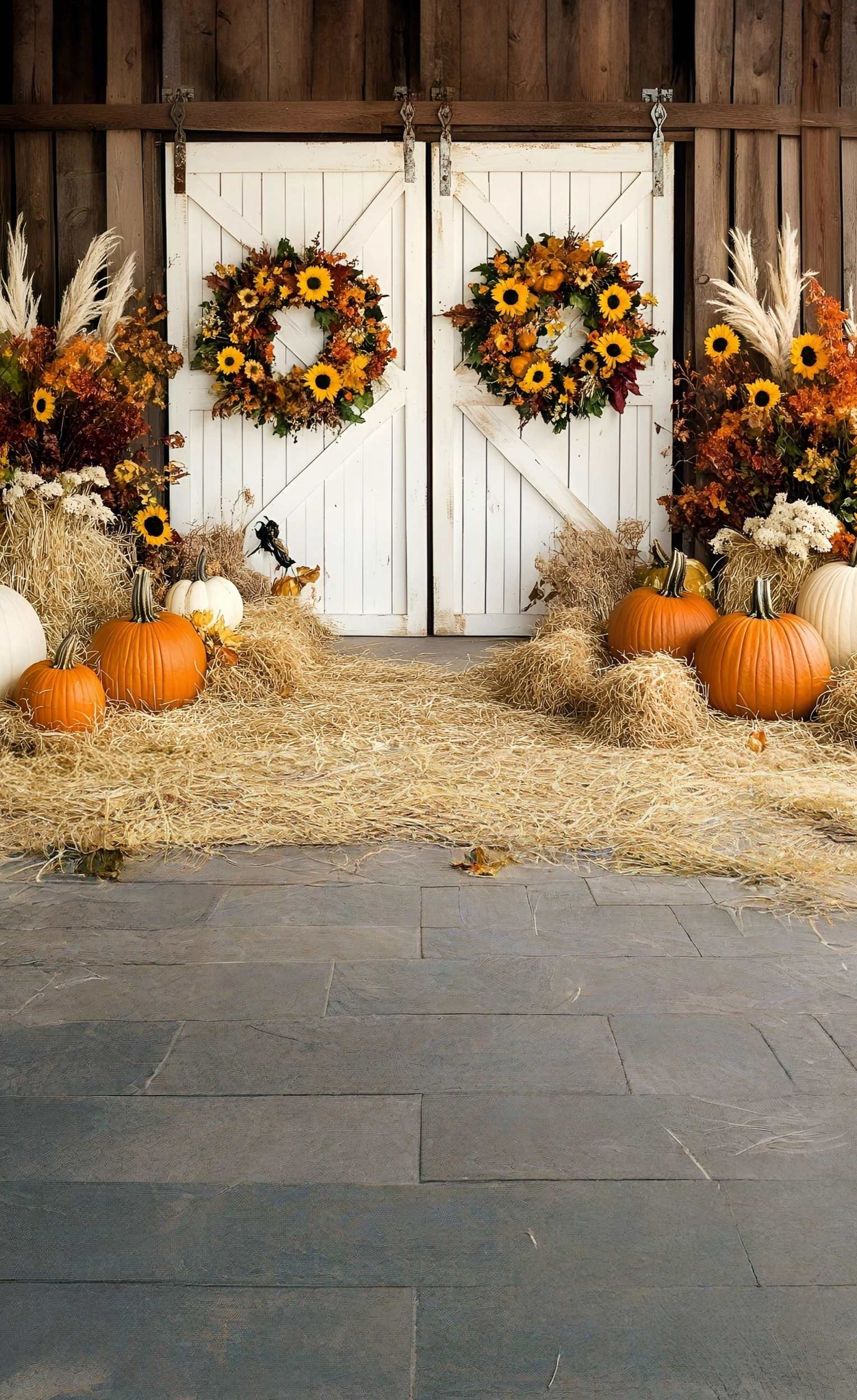 Western-Fotohintergrund Erntekranz Scheunentür Floral Sweep Backdrop MRR8-80