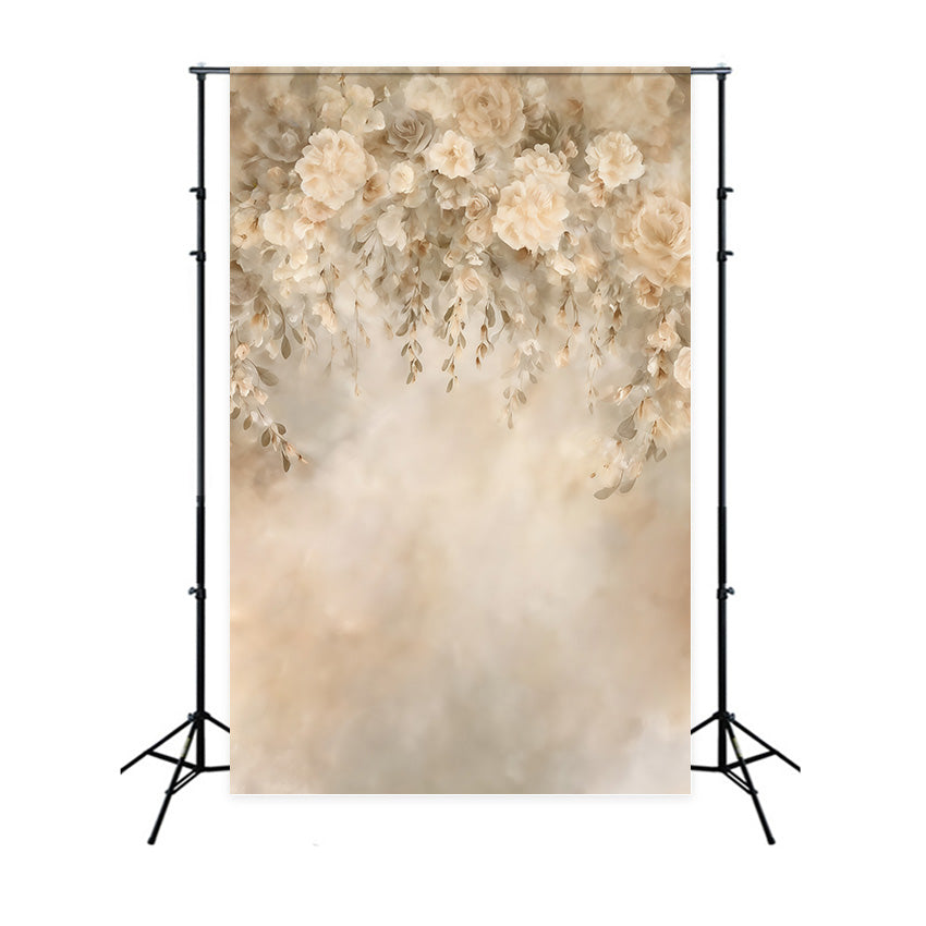 Vintage-Fotohintergrund Beige Hängende Blumenkaskade Klassischer Fotohintergrund MRR9-115