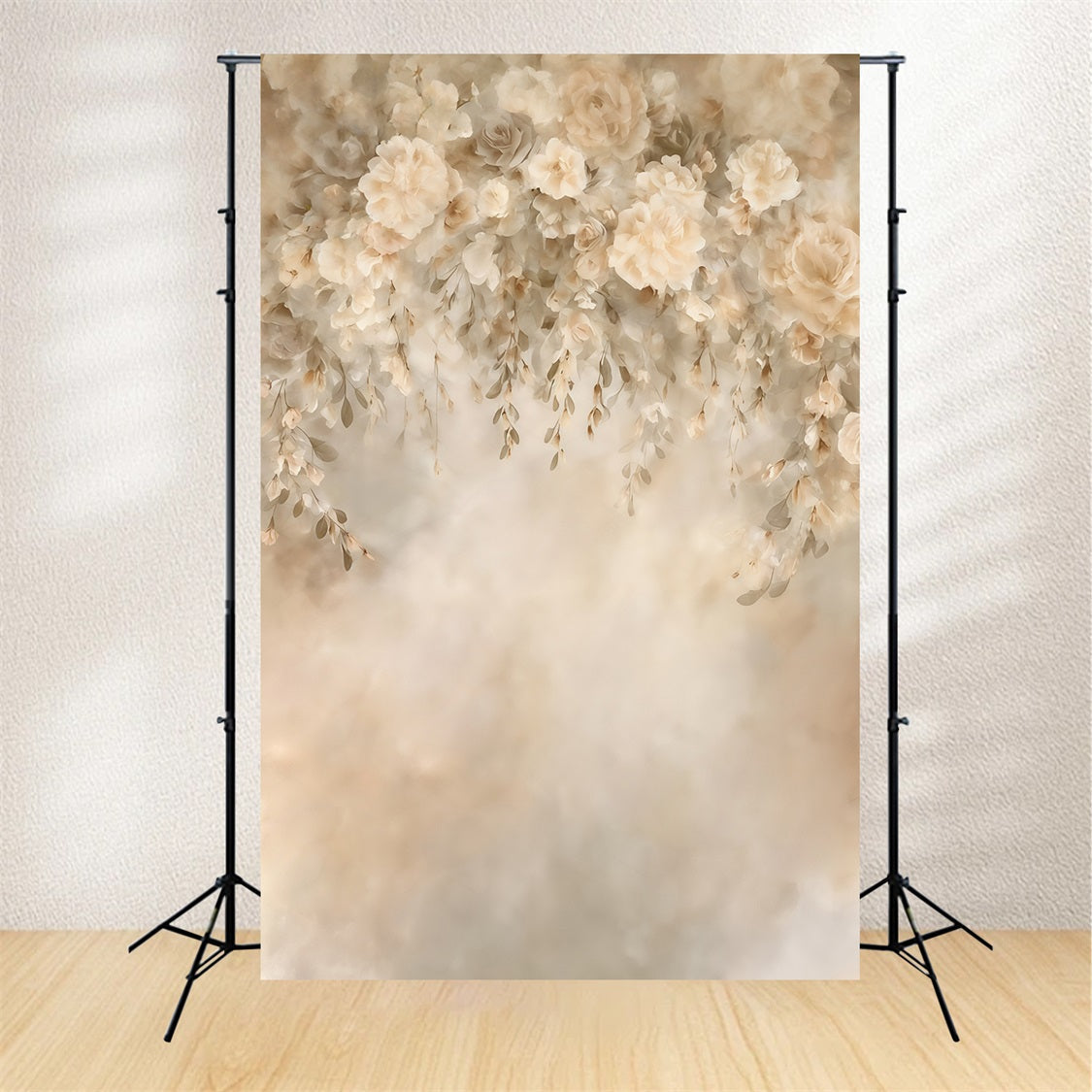 Vintage-Fotohintergrund Beige Hängende Blumenkaskade Klassischer Fotohintergrund MRR9-115