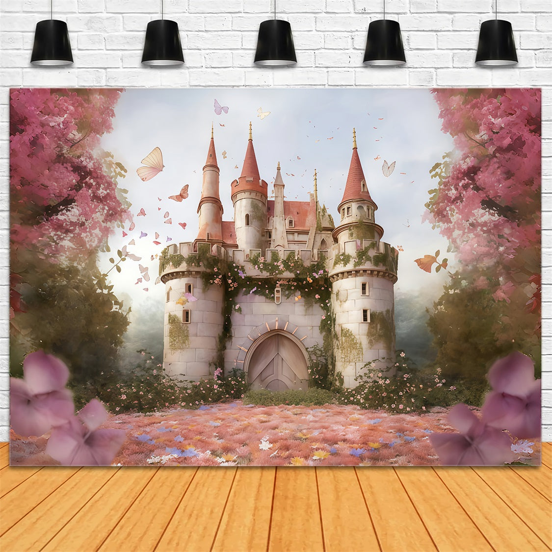 Fotohintergrund Schloss Märchen Schmetterlingsschloss Fotohintergrund für Neugeborene MRR9-118