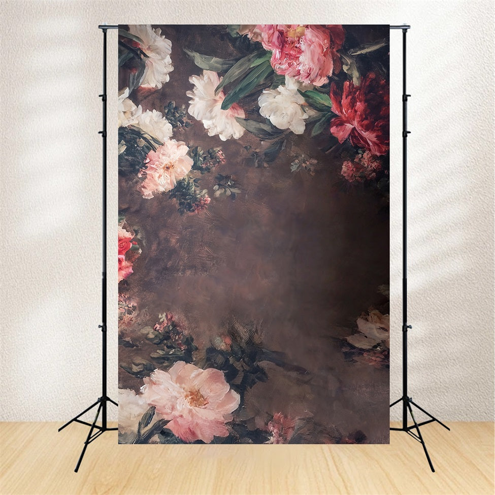 Blumenhintergrund Vintage Gemalte Blumen Eleganz Blumen-Fotohintergrund MRR9-122