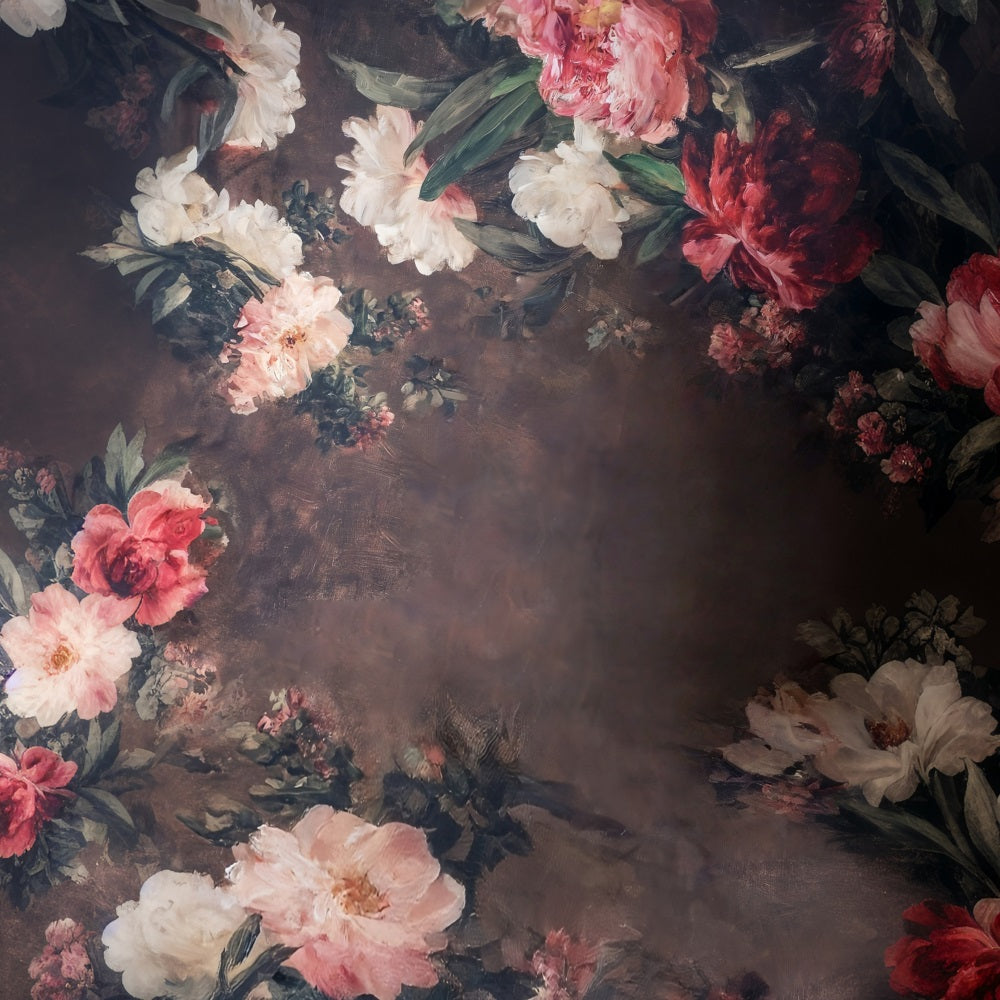 Blumenhintergrund Vintage Gemalte Blumen Eleganz Blumen-Fotohintergrund MRR9-122