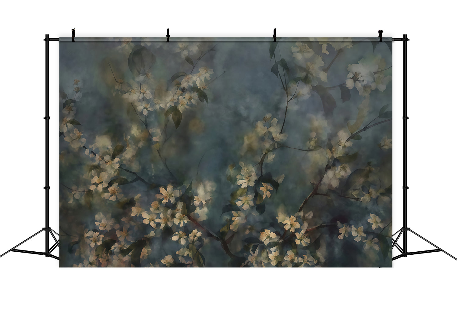 Blumenfotografie-Fotohintergrund Dunkelblaue Blütenzweige Blumenhintergrund MRR9-124