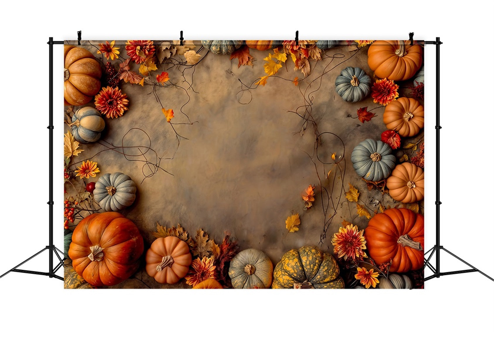 Herbst-Fotohintergrund Kürbisernte Herbstarrangement Herbst-Fotohintergrund MRR9-132