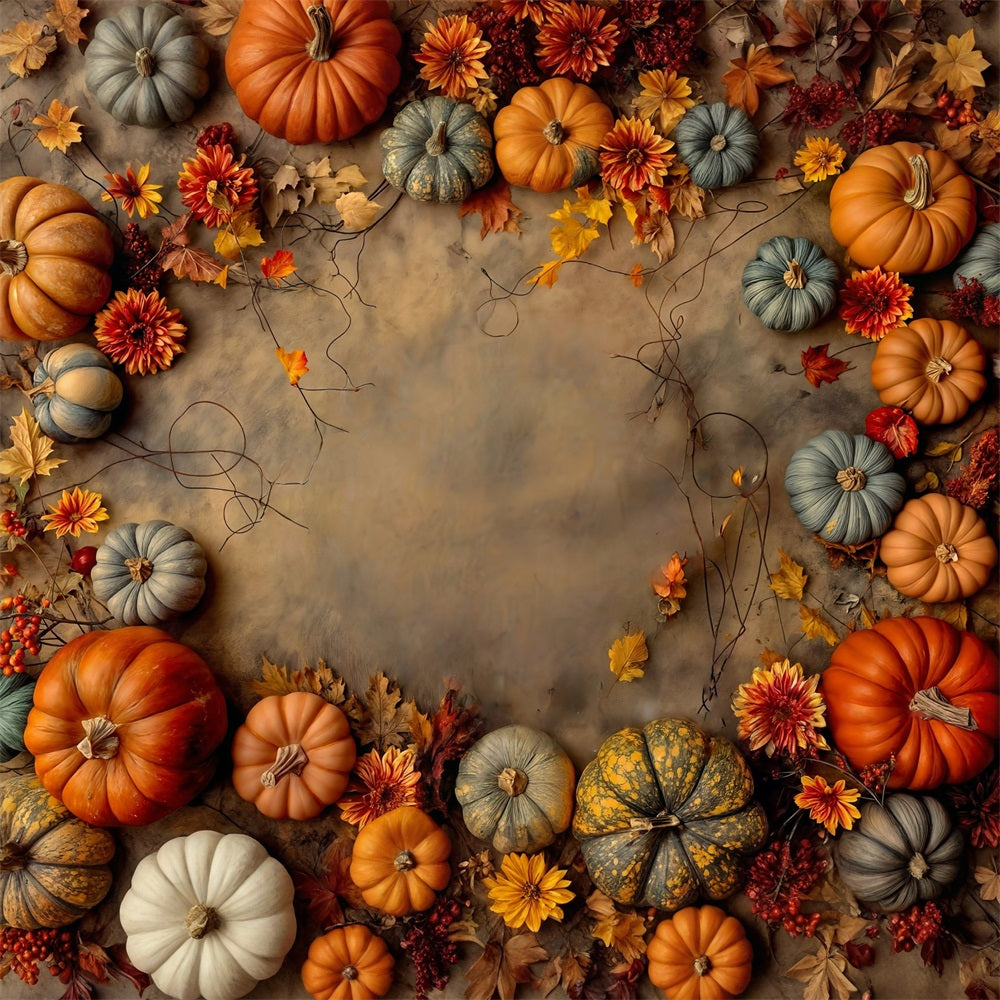 Herbst-Fotohintergrund Kürbisernte Herbstarrangement Herbst-Fotohintergrund MRR9-132