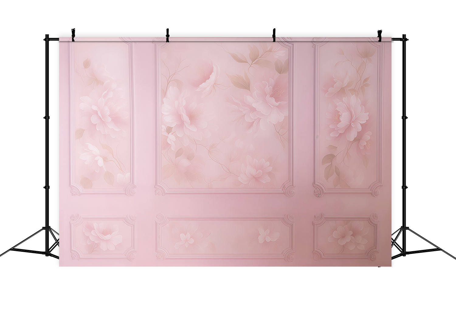 Vintage-Wandhintergrund Rosa Blumen Elegante Wandpaneele Vintage-Fotohintergrund MRR9-134