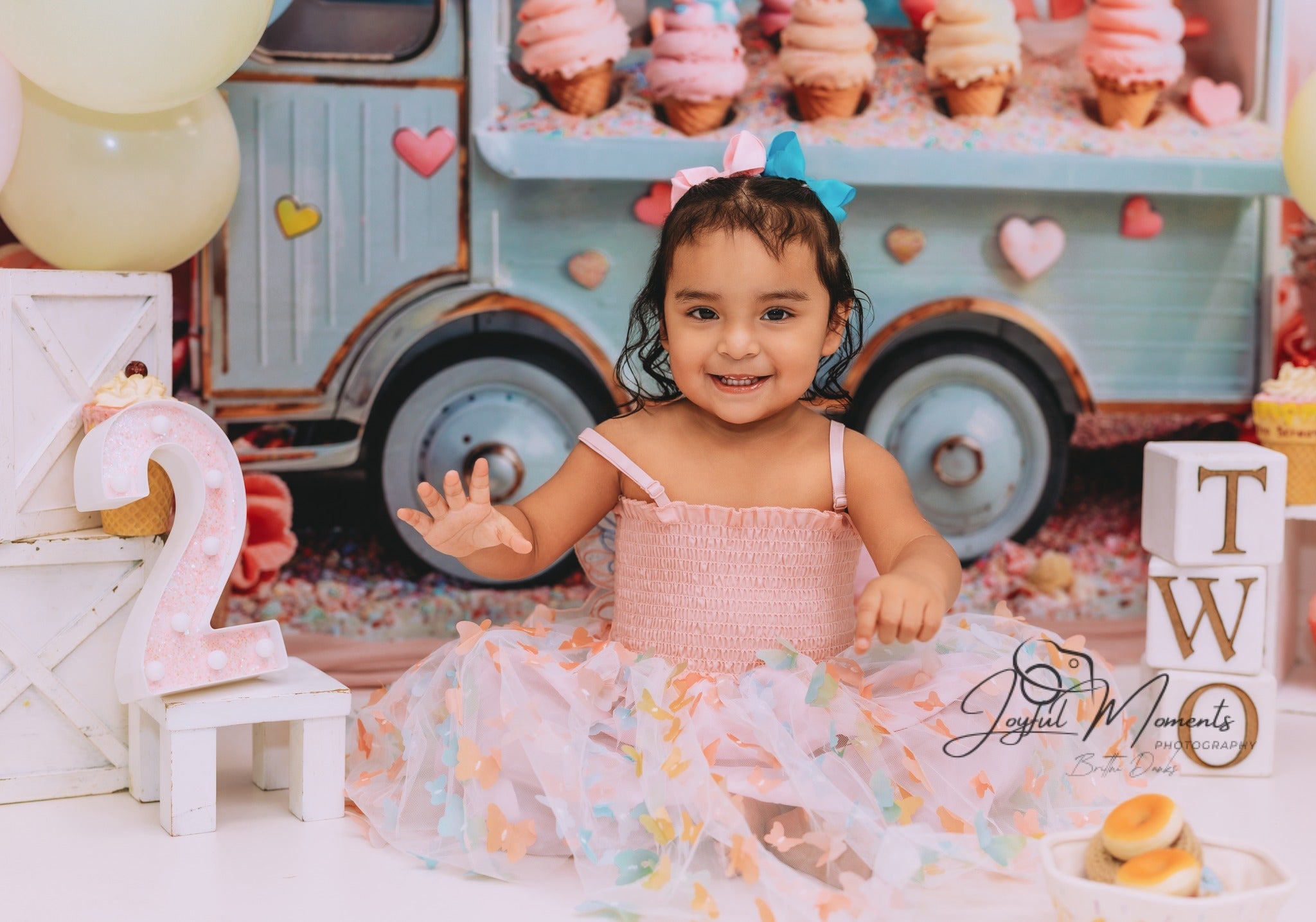 Neugeborenen-Fotohintergrund Pastellfarbener Eiswagen Süßigkeiten Kinder-Fotohintergrund MRR9-14