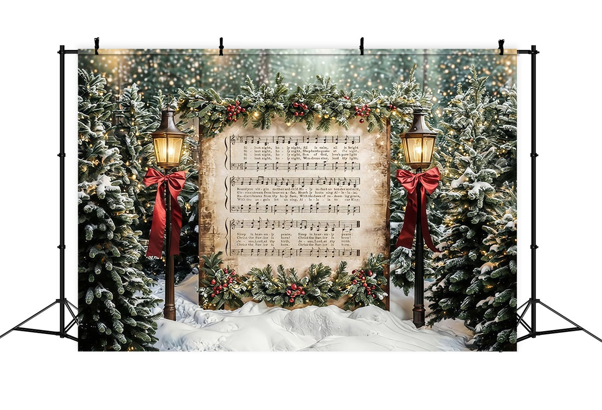 Joy To The World-Fotohintergrund Verschneite Weihnachtslieder Musik Weihnachts-Fotohintergrund MRR9-24