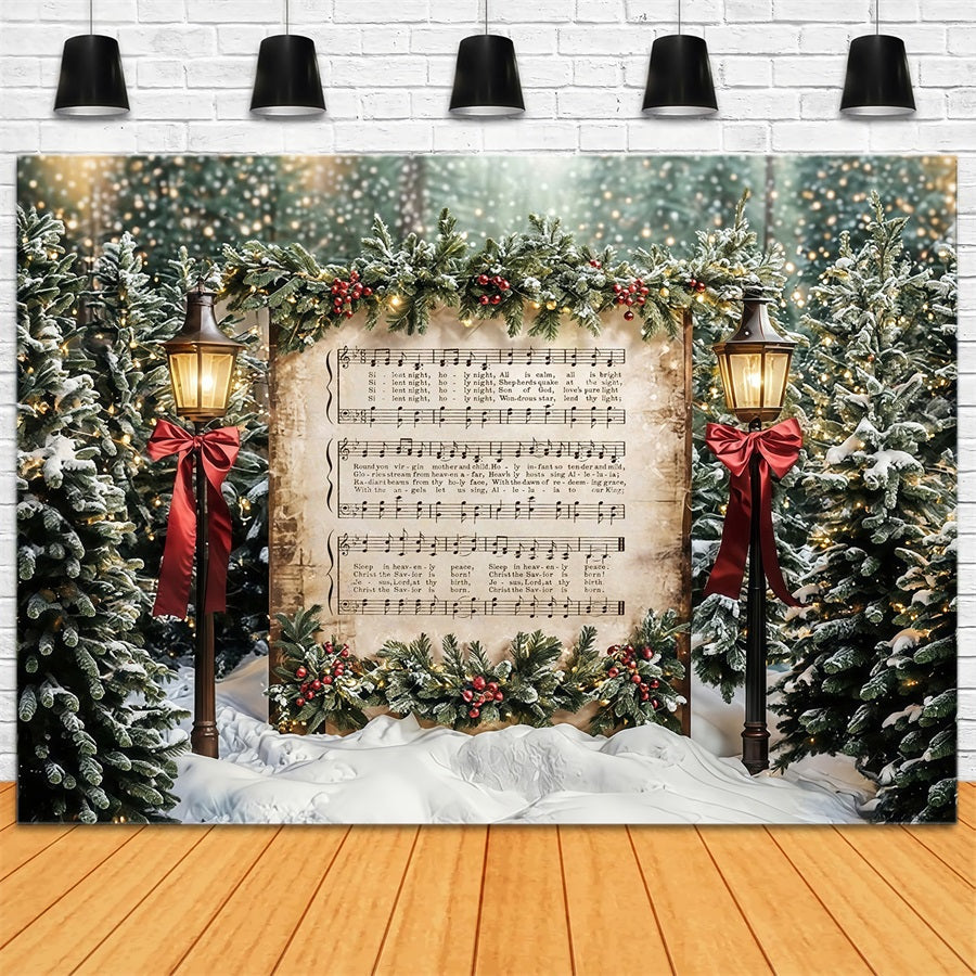 Joy To The World-Fotohintergrund Verschneite Weihnachtslieder Musik Weihnachts-Fotohintergrund MRR9-24