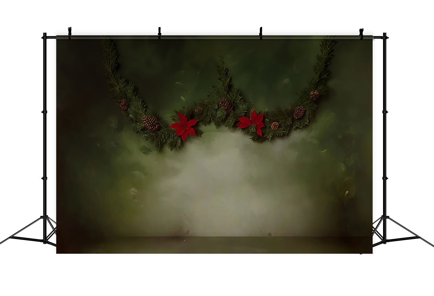 Vintage-Fotohintergrund Weihnachtsgirlande Tannenzapfen Vintage-Foto-Fotohintergrund MRR9-33