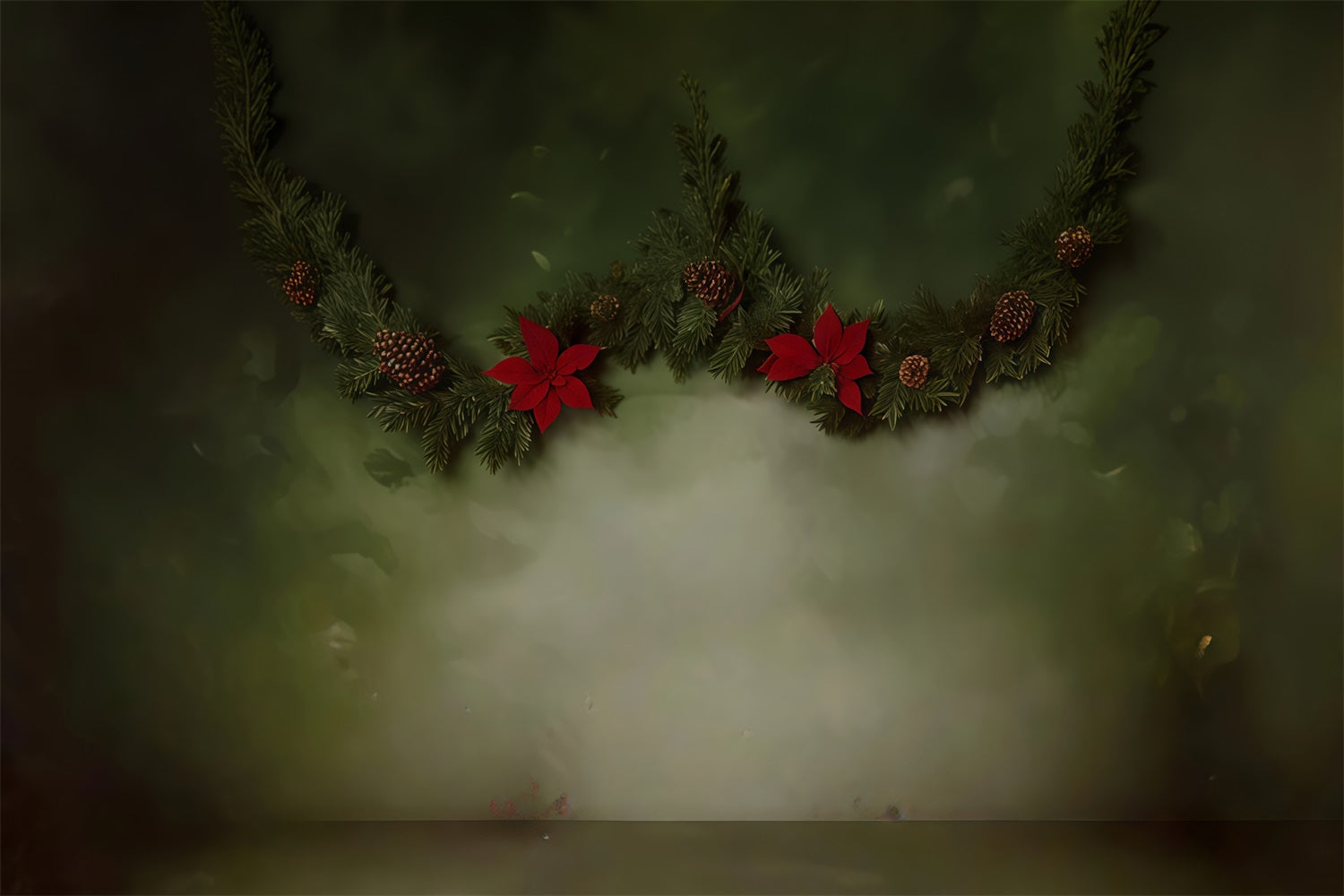 Vintage-Fotohintergrund Weihnachtsgirlande Tannenzapfen Vintage-Foto-Fotohintergrund MRR9-33