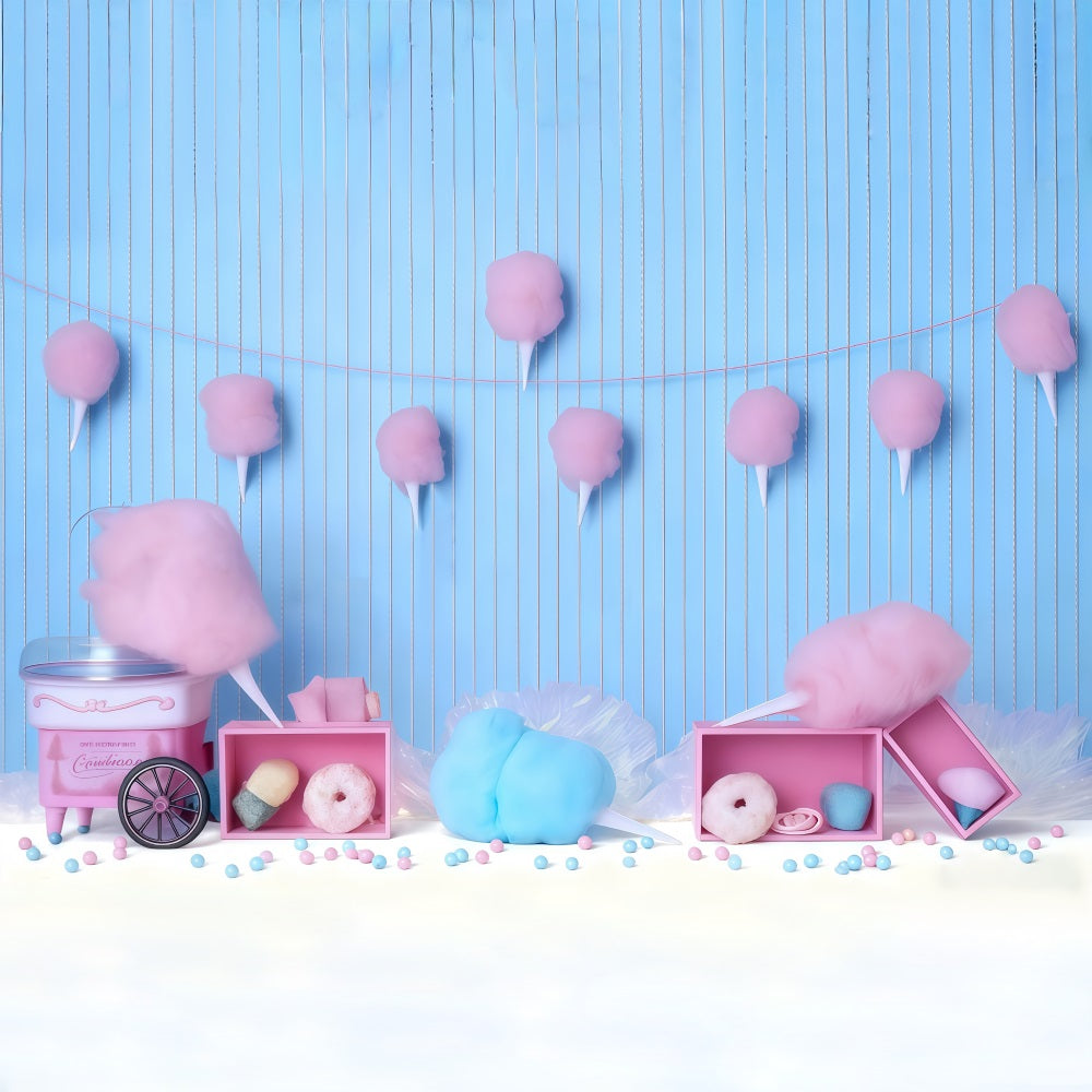 Cake Smash-Fotohintergrund Zuckerwatte Karneval Geburtstags-Fotohintergrund MRR9-41