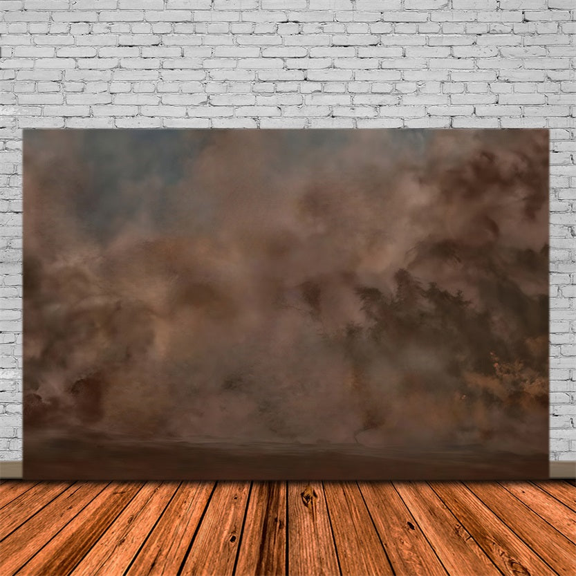 Gemälde-Fotohintergrund Stimmungsvoller brauner Nebel Abstrakter Dunst Kunst-Fotohintergrund MRR9-65