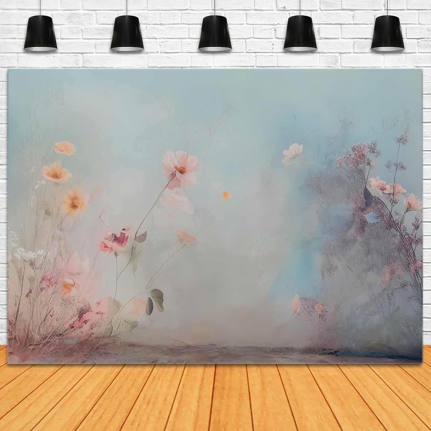 Kunsthintergründe Zarte Pastellfarben Blumenfeld Künstlerischer Fotohintergrund MRR9-71