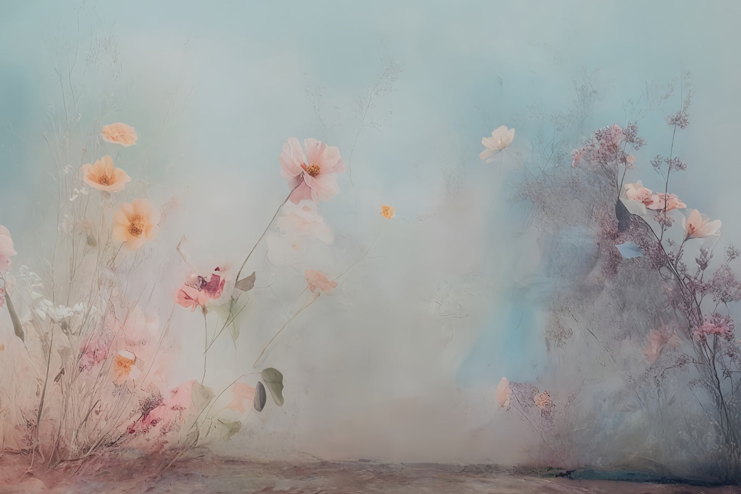 Kunsthintergründe Zarte Pastellfarben Blumenfeld Künstlerischer Fotohintergrund MRR9-71