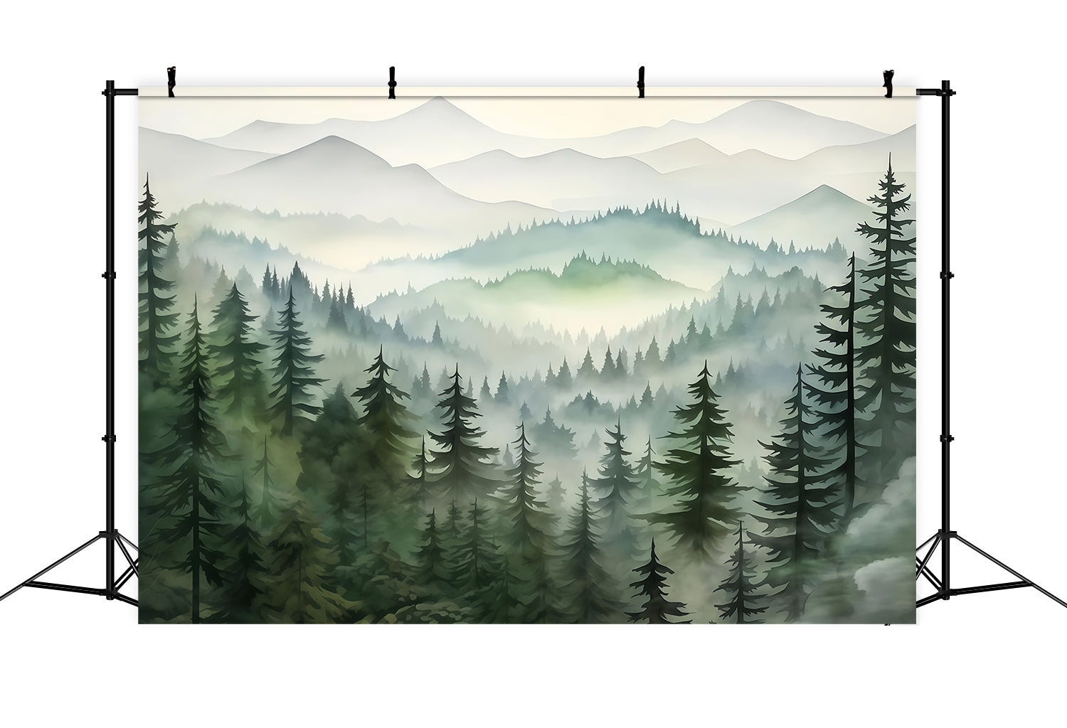 Waldhintergrund Wald Bergnebel Schichten Waldfotografie Fotohintergrund MRR9-74