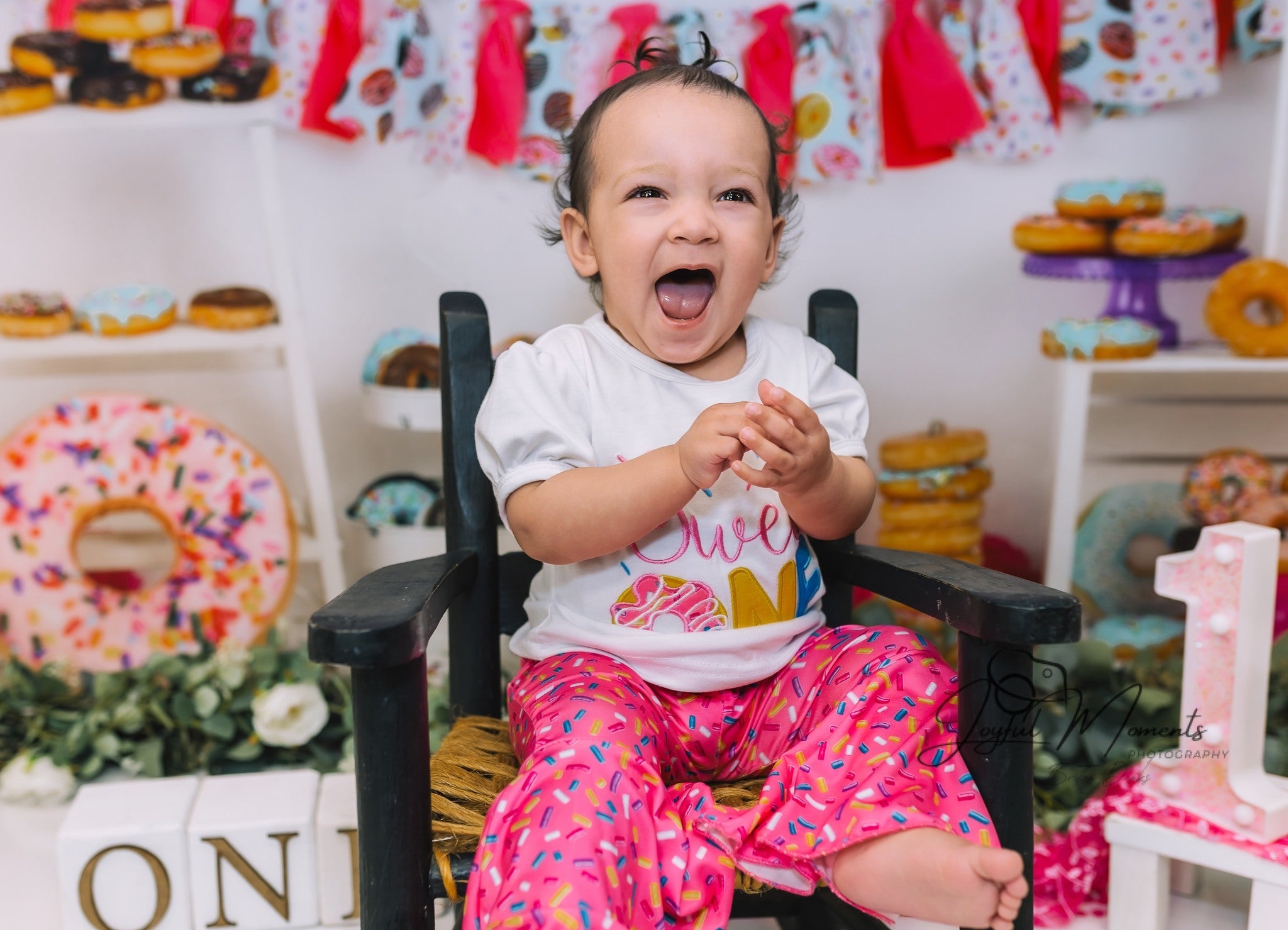 Cake Smash Fotohintergrund Bunte Donuts Dessert-Party-Setup Geburtstagsfoto-Fotohintergrund MRR9-8