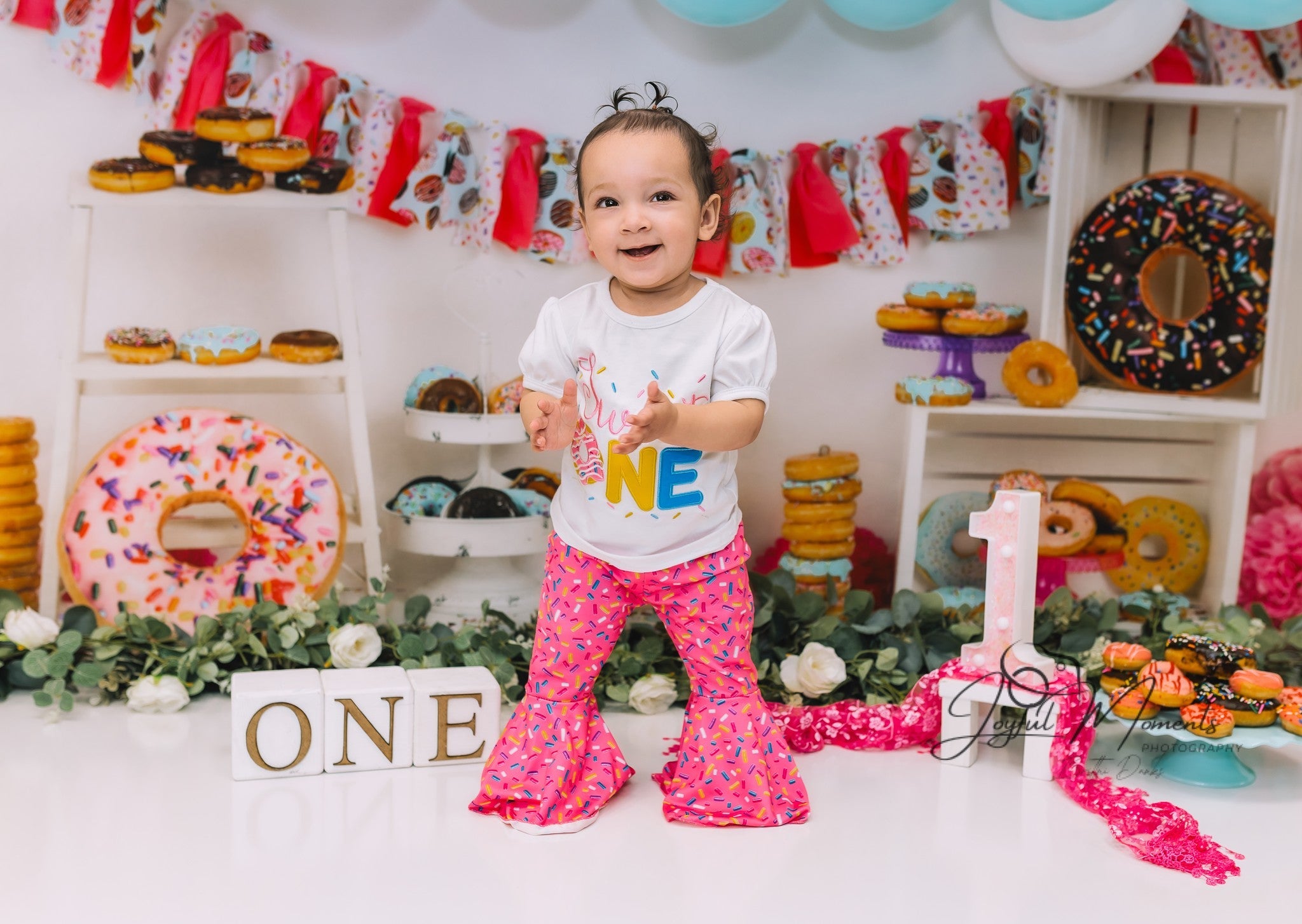 Cake Smash Fotohintergrund Bunte Donuts Dessert-Party-Setup Geburtstagsfoto-Fotohintergrund MRR9-8