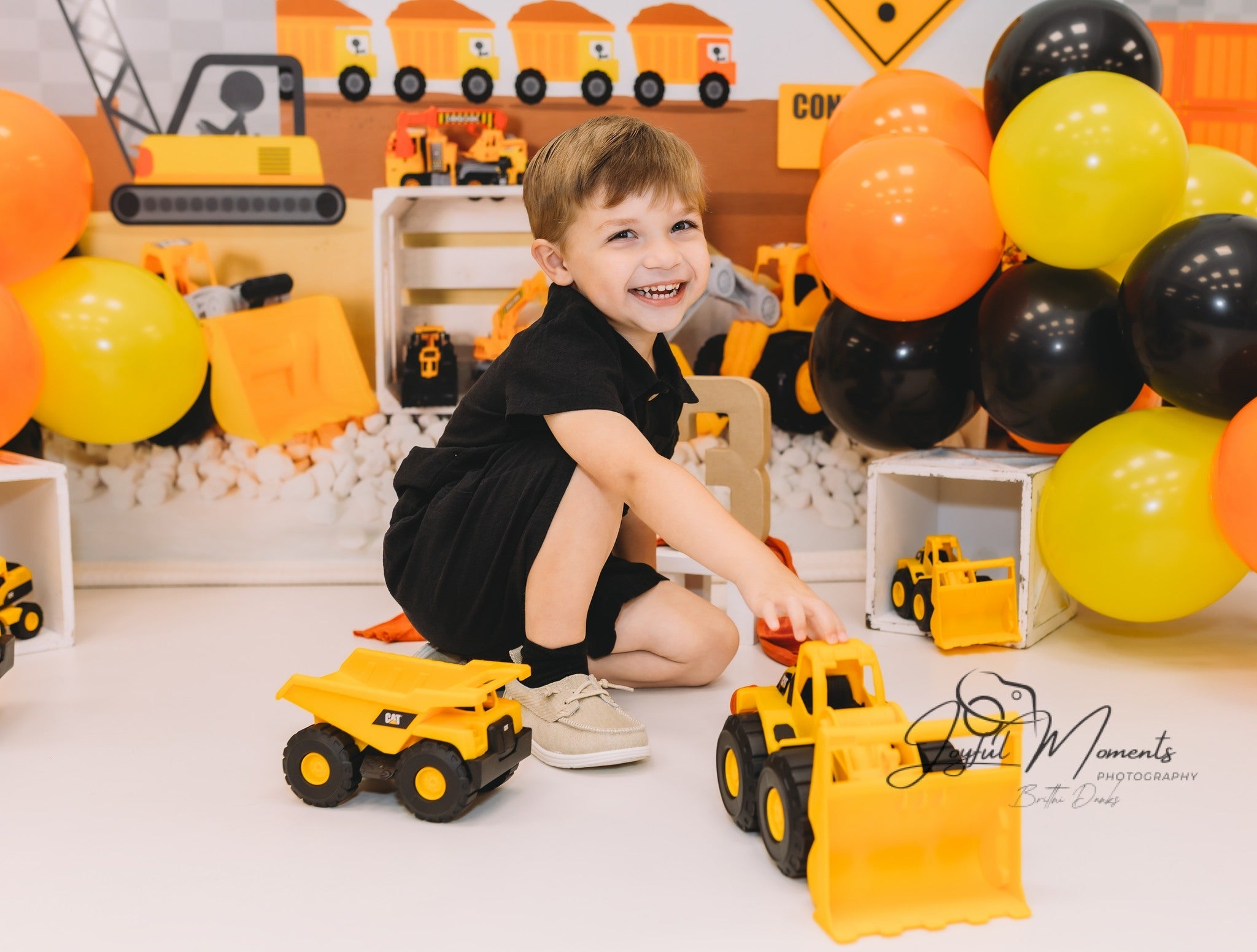 Kinder-Fotohintergrund Baufahrzeuge Spielzeugdisplay Neugeborenen-Fotohintergrund MRR9-9