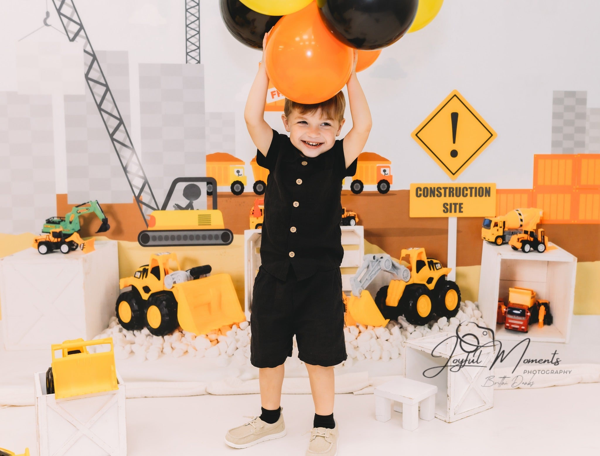 Kinder-Fotohintergrund Baufahrzeuge Spielzeugdisplay Neugeborenen-Fotohintergrund MRR9-9