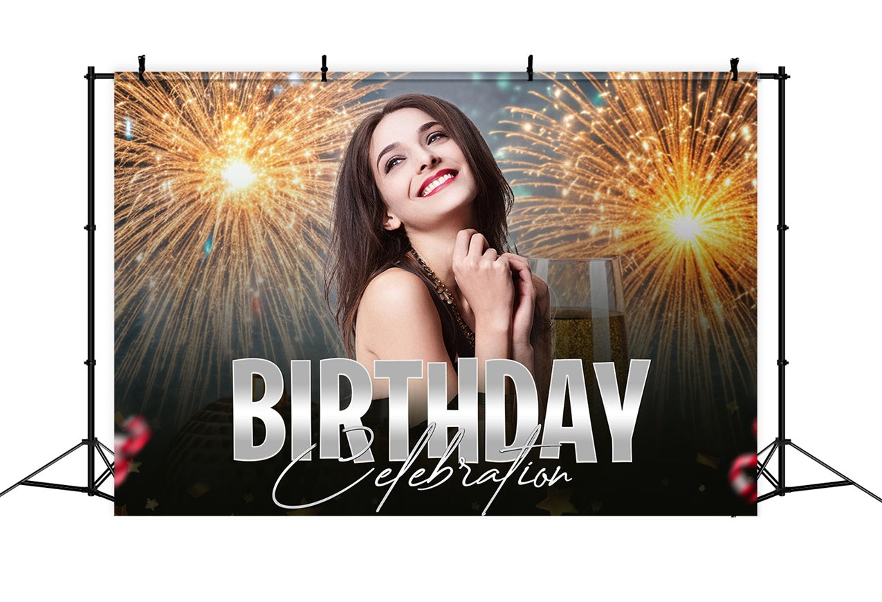 Personalisierte Backdrop für Geburtstag Nacht Feuerwerk Freude Backdrop RR1-110