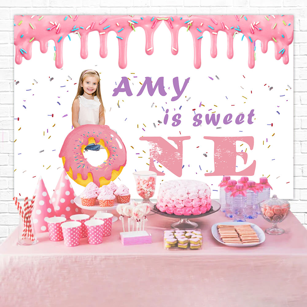 Personalisierte Geburtstag Backdrop Pastell Sprinkle Donut Party Backdrop RR1-19