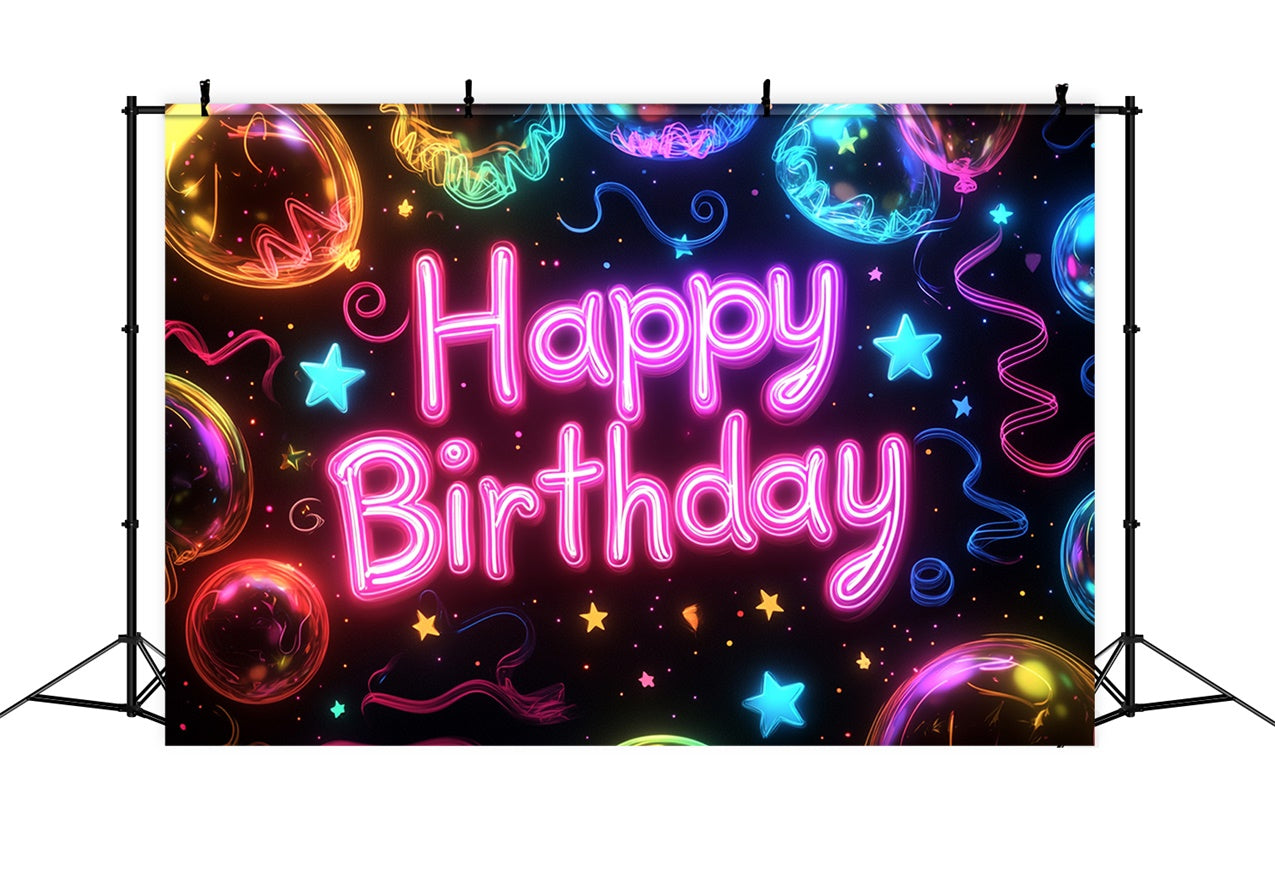 Custom Made Birthday Backdrops Neon Ballon Sterne Backdrop RR1-46