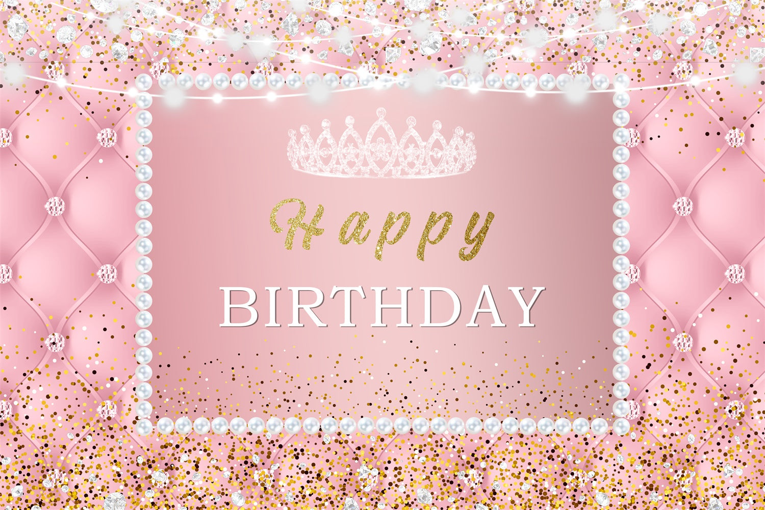 Personalisierte Backdrop für Geburtstag Pink Sparkle Pearl Backdrop RR1-47