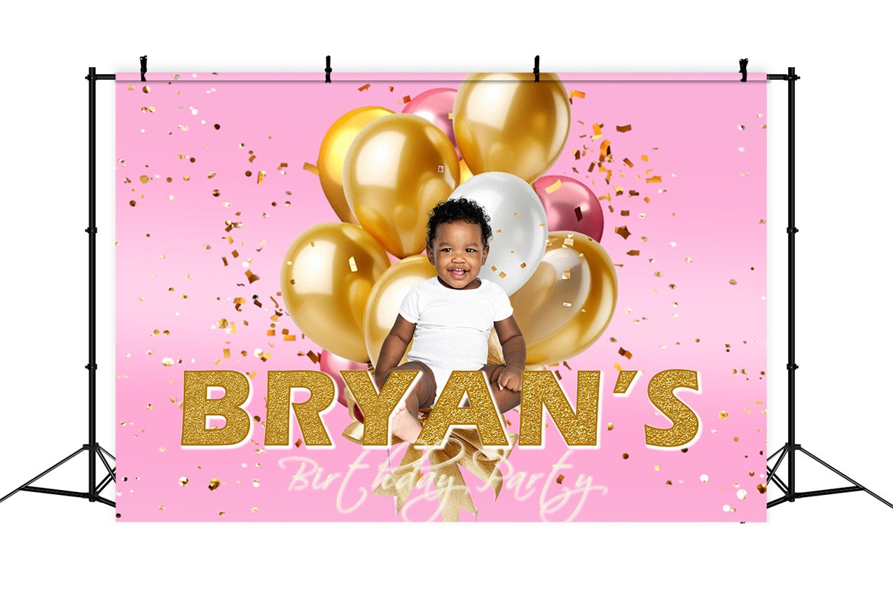 Birthday Backdrop Personalisierte Glamorous Golden Balloon Backdrop RR1-67