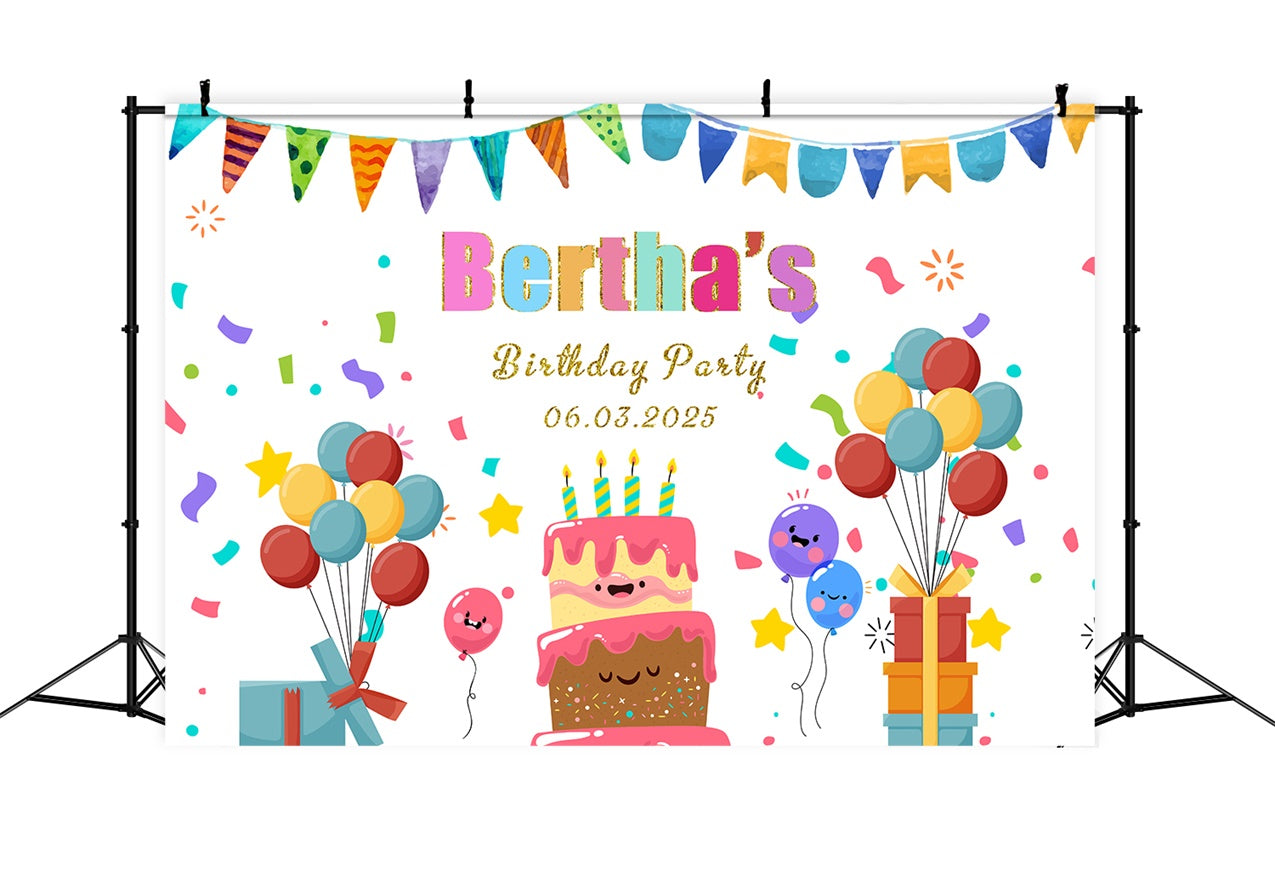 Personalisierte Backdrops für Geburtstag Playful Konfetti Ballon Backdrop RR1-69