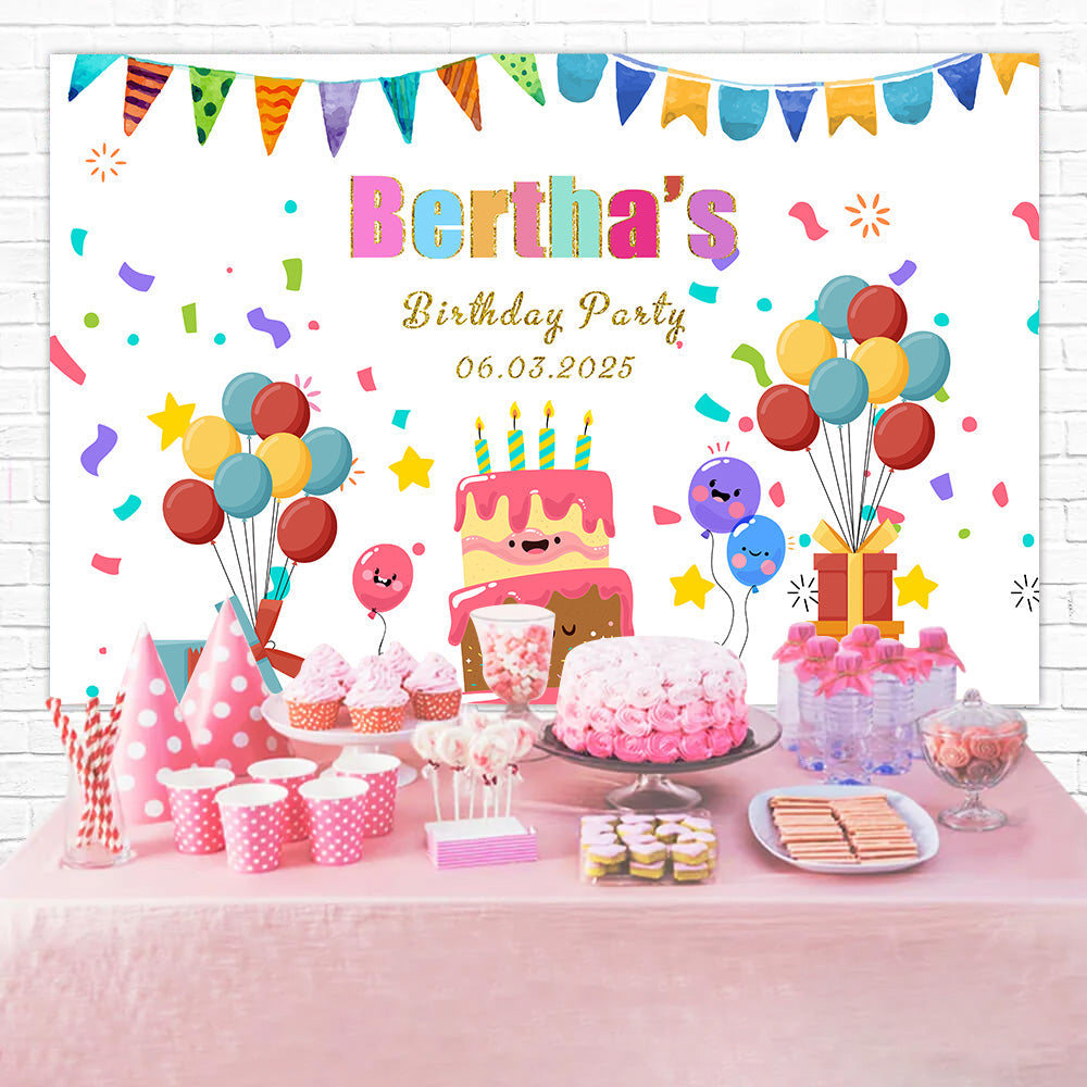 Personalisierte Backdrops für Geburtstag Playful Konfetti Ballon Backdrop RR1-69