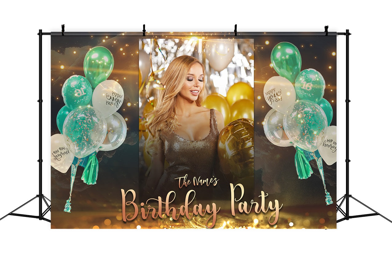 Custom Birthday Backdrop funkelnde Ballons Lichter Party Backdrop RR1-90