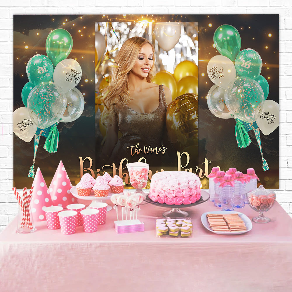 Custom Birthday Backdrop funkelnde Ballons Lichter Party Backdrop RR1-90