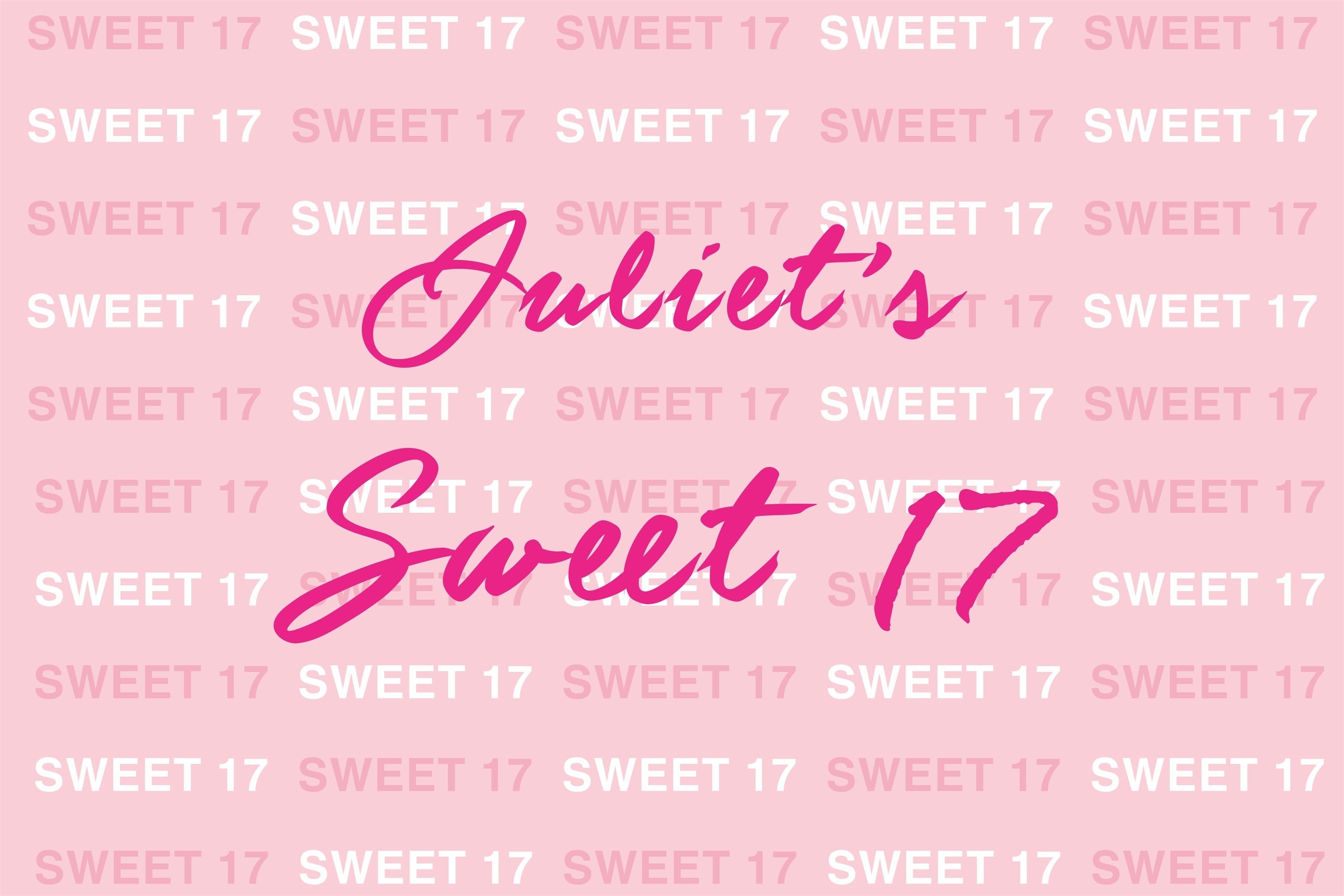 Individuell gestaltete Geburtstagskulissen Sweet 17 Pattern Pink Hintergrund RR12-23