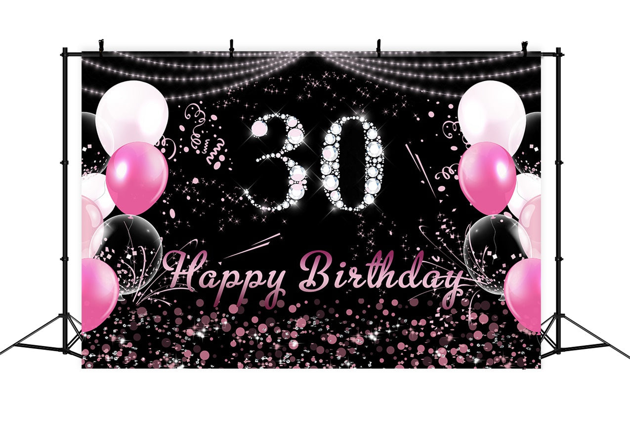 Individueller Hintergrund für Geburtstag Rosa Diamant funkelnde 30. Geburtstag Hintergrund RR12-37