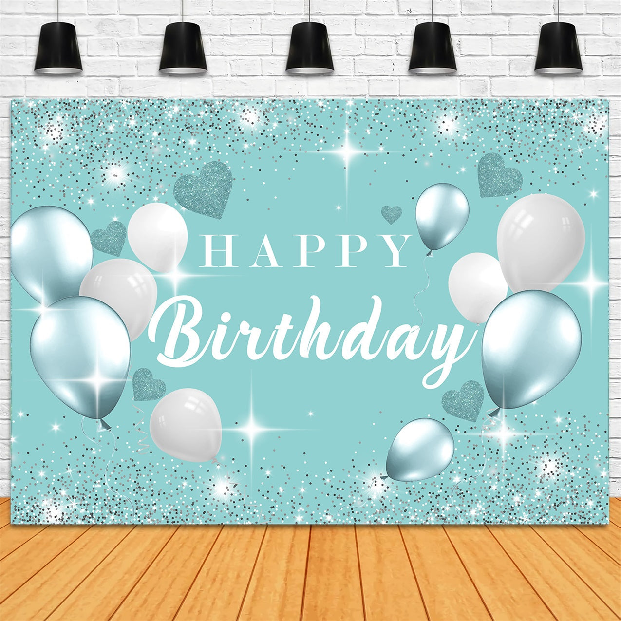 Customize Birthday Backdrop Ballon Dreamy Mintgrün Backdrop RR12-39