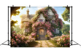 Frühling Rosenknospen kriechend Romantisches Haus Hintergrund RR3-16