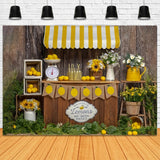 Sommerpromenade Zitrone Verkauf Stand Thema Hintergrund RR3-24