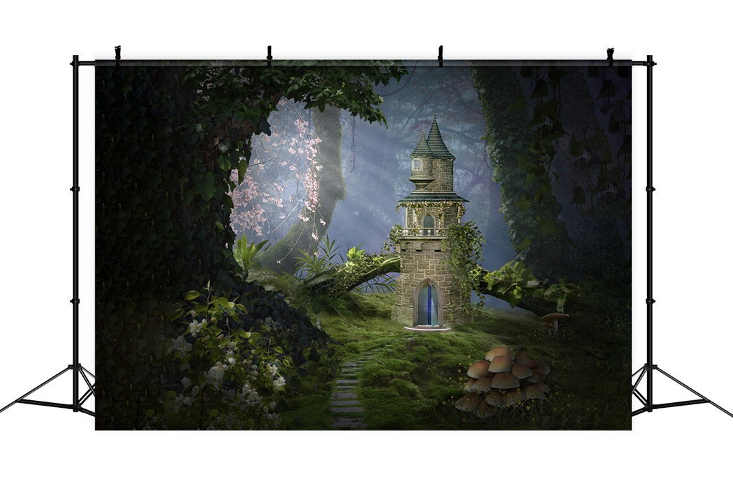 Forest Mushroom Castle Mystery Theme Backdrop RR3-32