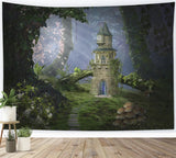 Forest Mushroom Castle Mystery Theme Backdrop RR3-32