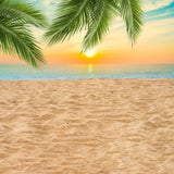 DBackdrop Summer Seaside Beach Kokosnussbaum Sonnenuntergang Hintergrund RR3-42