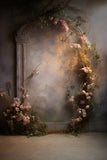 DBackdrop Abstrakte rosa Rosen um bogenförmigen Türrahmen Vintage Wall Backdrop RR4-06