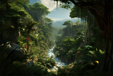 DBackdrop Mystic Rainforest Stream Adventure Theme Hintergrund RR4-42