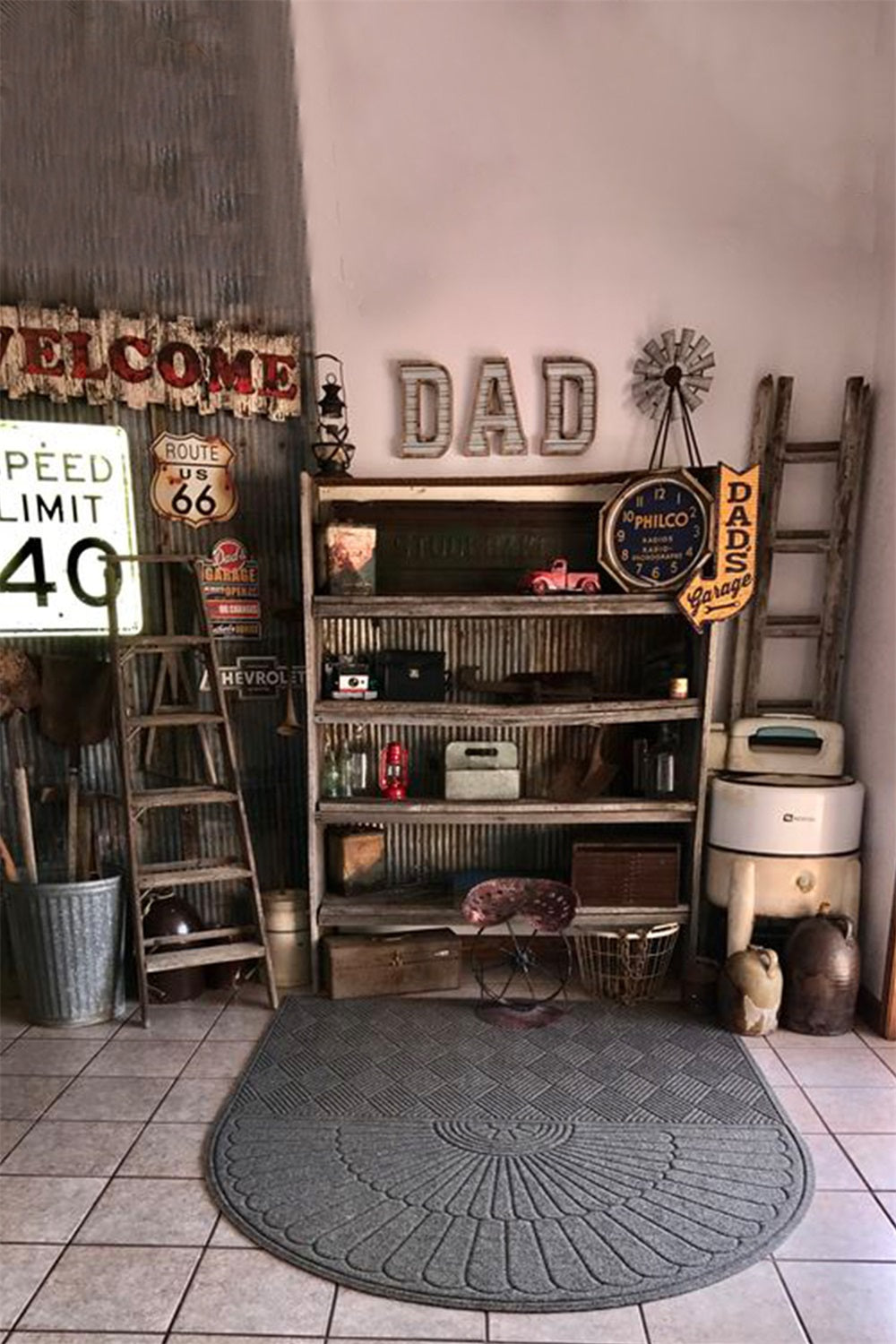 Vintage Dad's Garage Vatertag Backdrop RR5-23