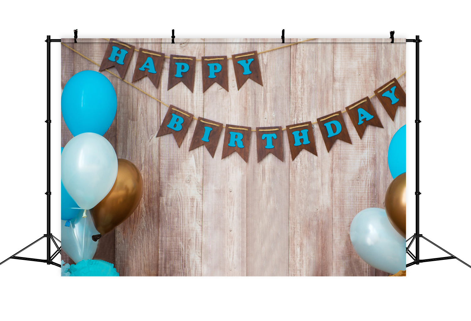 Happy Birthday Banner Ballons Holz Hintergrund RR5-31